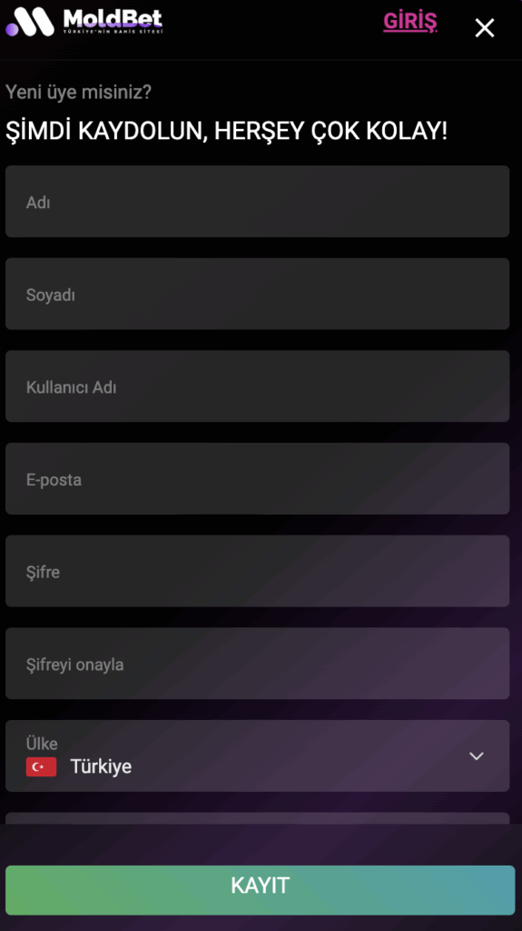Moldbet Üyelik İşlemleri 2 Moldbet Üyelik